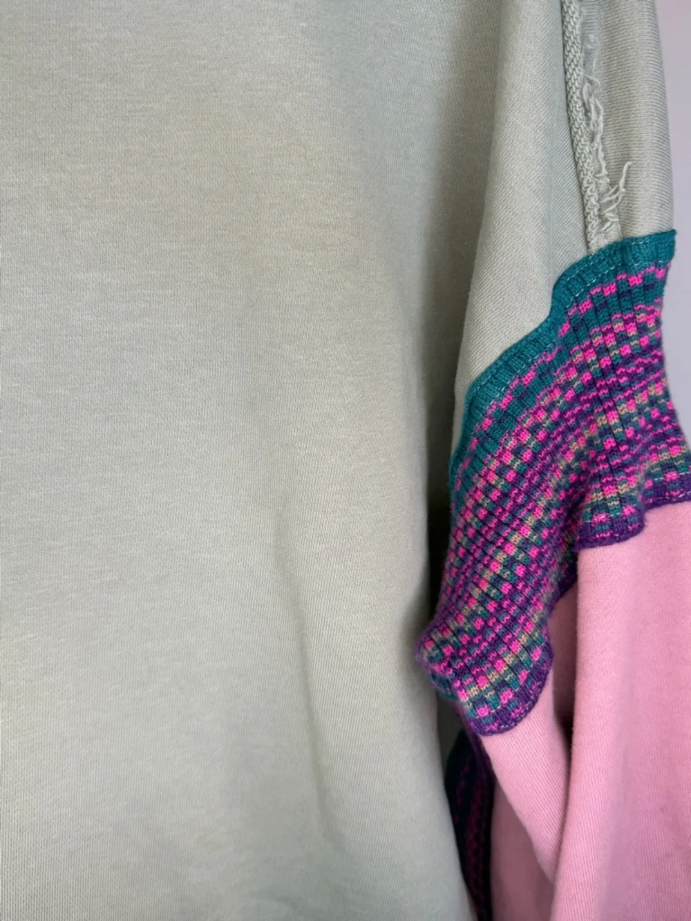 Natural Life Sweatshirt Knit Trim L / XL Sage, Purple Sweater Pullover - Picture 4 of 7